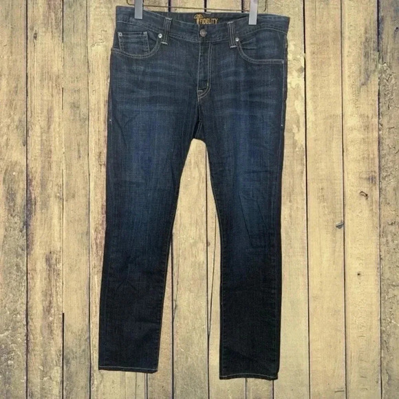 Fidelity Ramone High  Rise Skinny Jean Lightweight Dark Wash Size 35 - Picture 1 of 11
